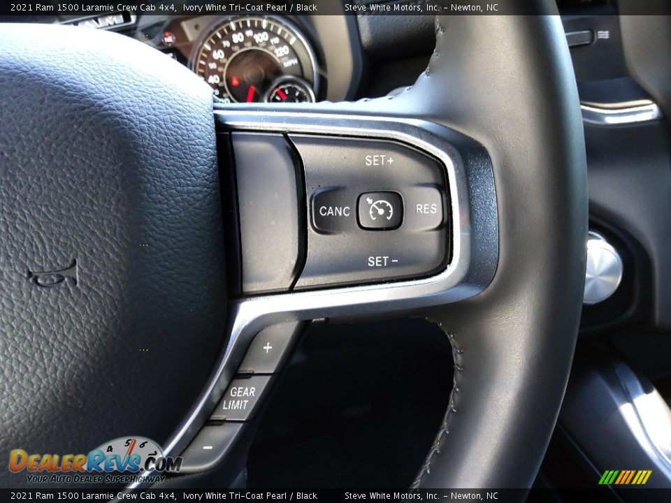 2021 Ram 1500 Laramie Crew Cab 4x4 Ivory White Tri-Coat Pearl / Black Photo #25