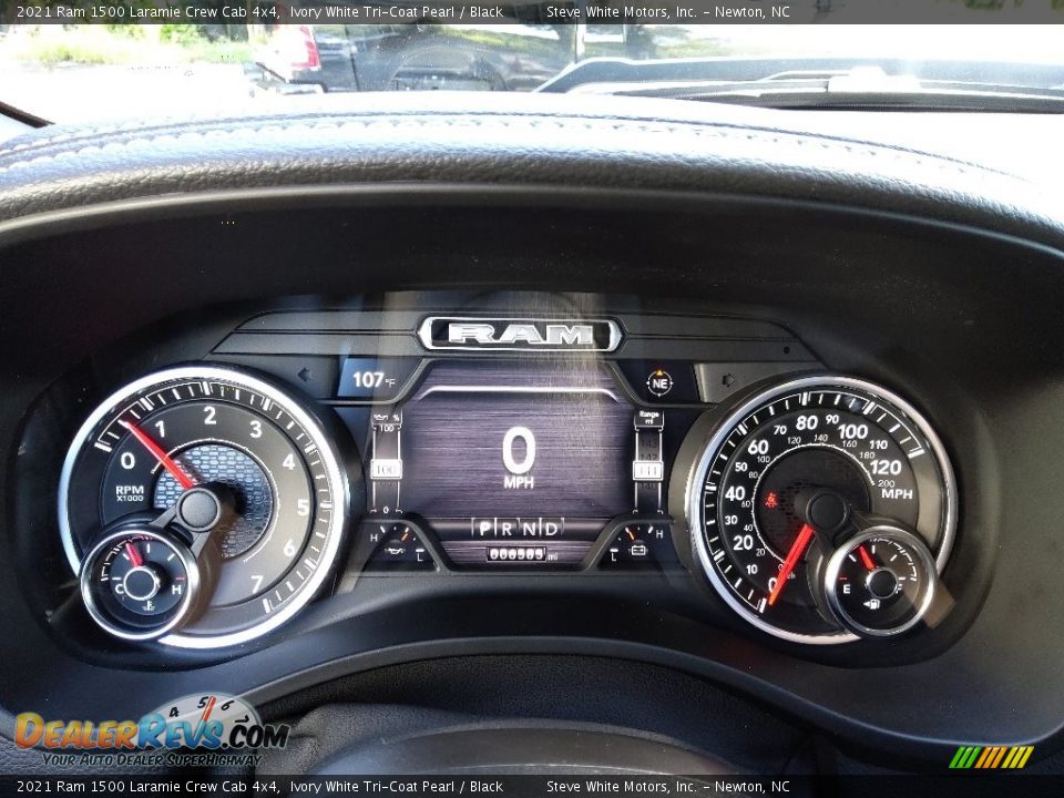 2021 Ram 1500 Laramie Crew Cab 4x4 Ivory White Tri-Coat Pearl / Black Photo #26