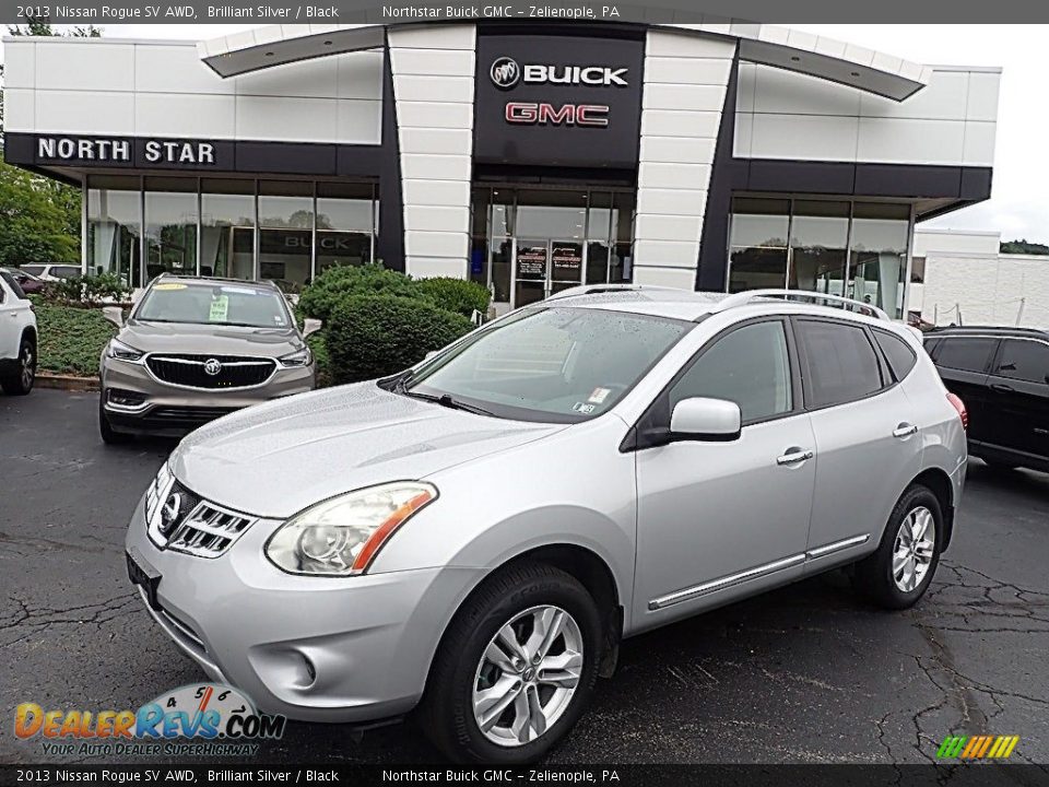 2013 Nissan Rogue SV AWD Brilliant Silver / Black Photo #1