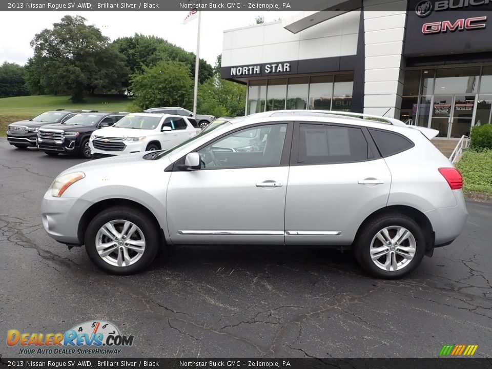 2013 Nissan Rogue SV AWD Brilliant Silver / Black Photo #2