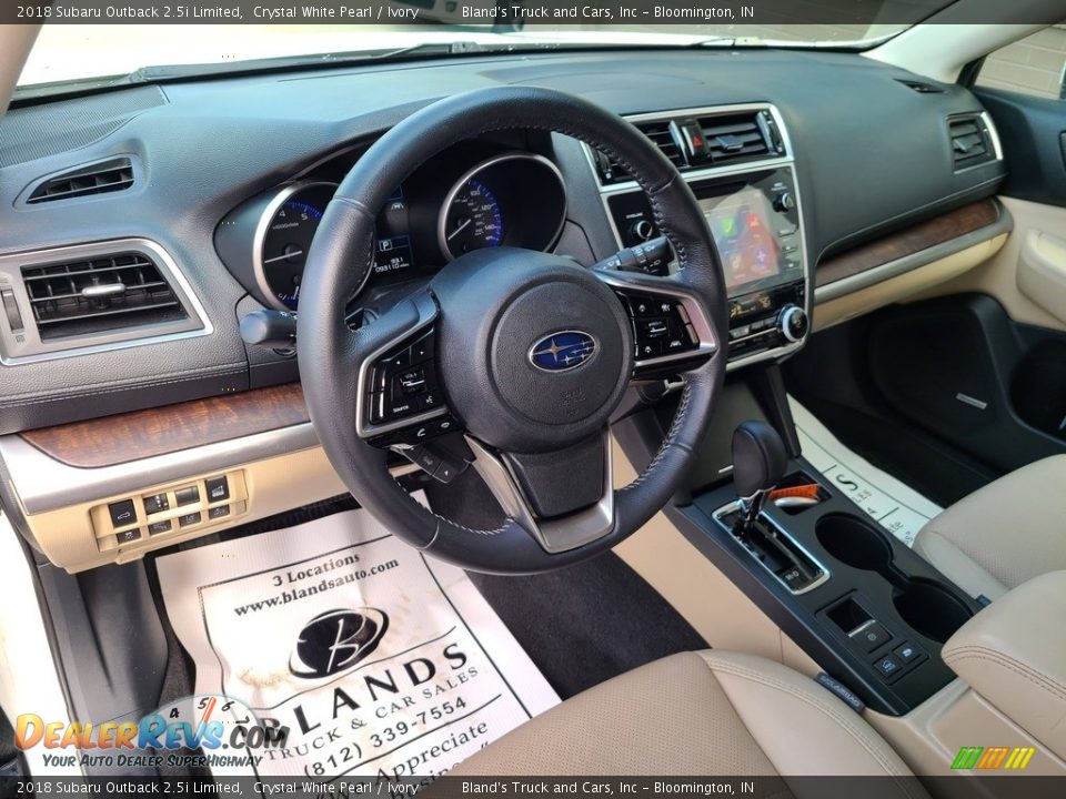 2018 Subaru Outback 2.5i Limited Crystal White Pearl / Ivory Photo #10