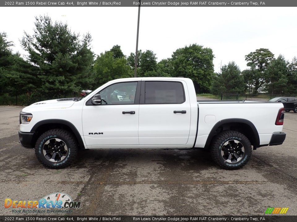 2022 Ram 1500 Rebel Crew Cab 4x4 Bright White / Black/Red Photo #2