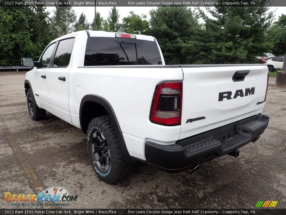 2022 Ram 1500 Rebel Crew Cab 4x4 Bright White / Black/Red Photo #3