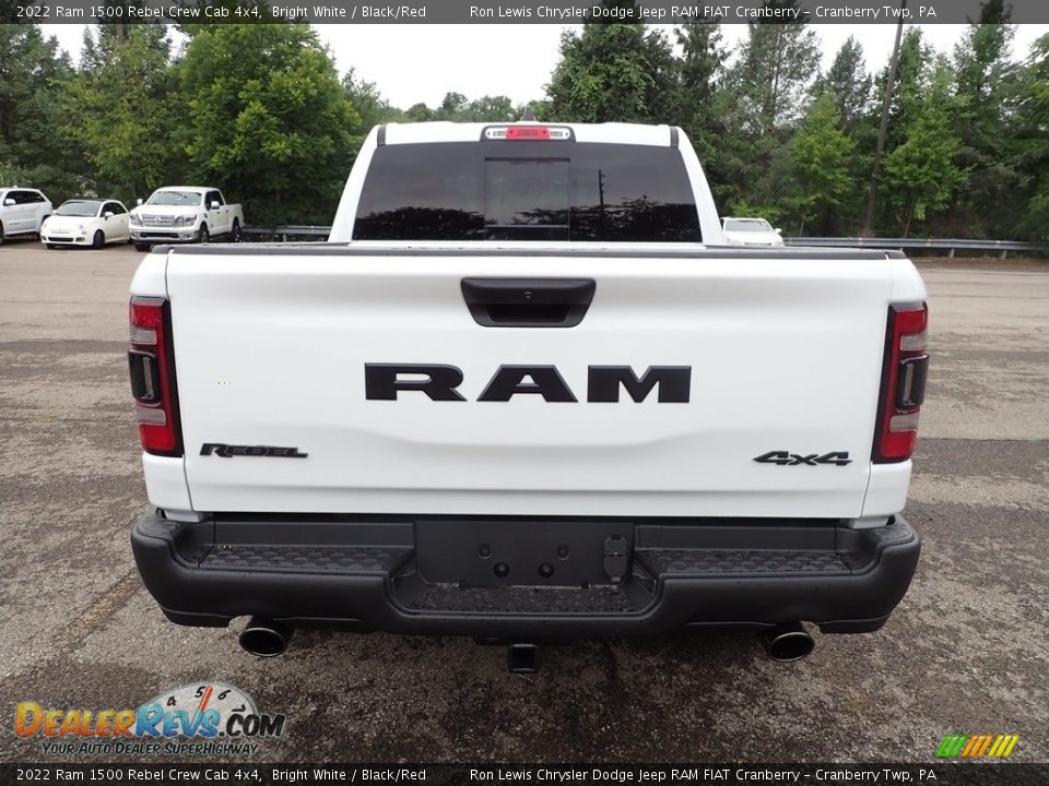 2022 Ram 1500 Rebel Crew Cab 4x4 Bright White / Black/Red Photo #4