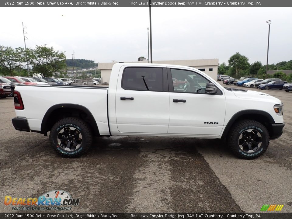2022 Ram 1500 Rebel Crew Cab 4x4 Bright White / Black/Red Photo #7