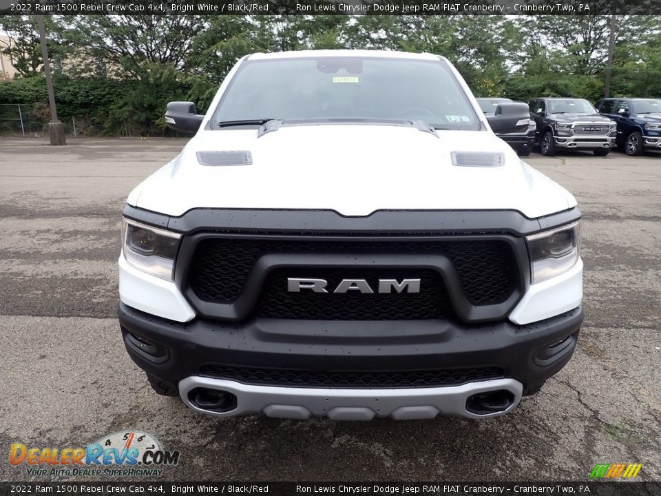 2022 Ram 1500 Rebel Crew Cab 4x4 Bright White / Black/Red Photo #9