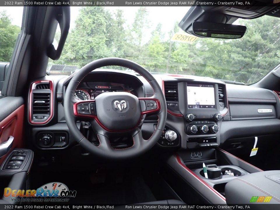 2022 Ram 1500 Rebel Crew Cab 4x4 Bright White / Black/Red Photo #14