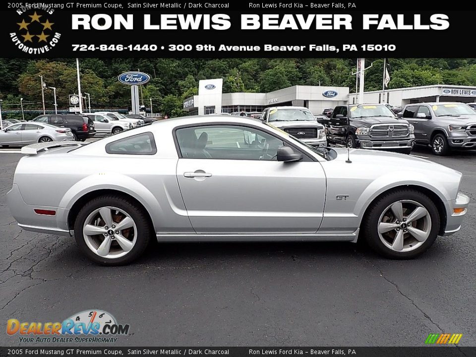 2005 Ford Mustang GT Premium Coupe Satin Silver Metallic / Dark Charcoal Photo #1