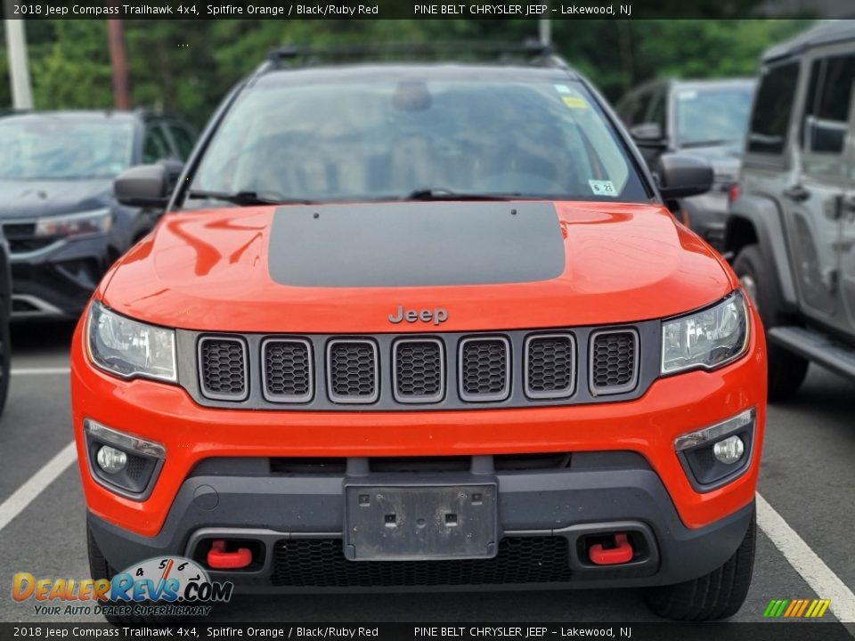 2018 Jeep Compass Trailhawk 4x4 Spitfire Orange / Black/Ruby Red Photo #2