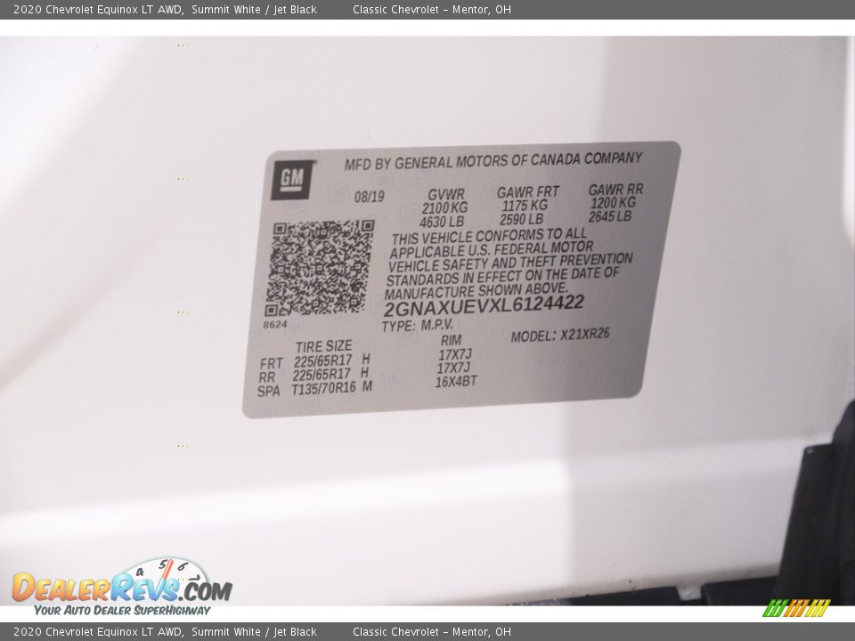 2020 Chevrolet Equinox LT AWD Summit White / Jet Black Photo #19