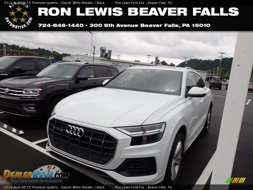 2019 Audi Q8 55 Premium quattro Glacier White Metallic / Black Photo #1