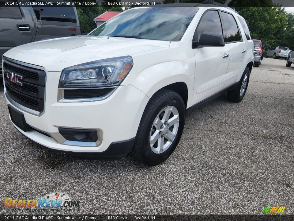 2014 GMC Acadia SLE AWD Summit White / Ebony Photo #4