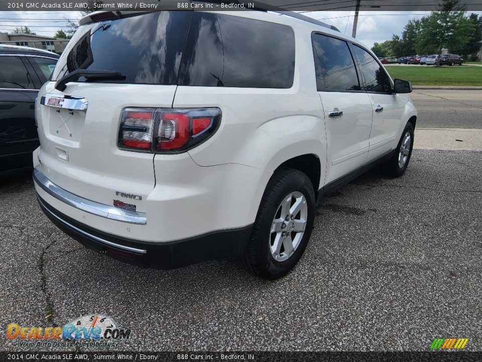 2014 GMC Acadia SLE AWD Summit White / Ebony Photo #8