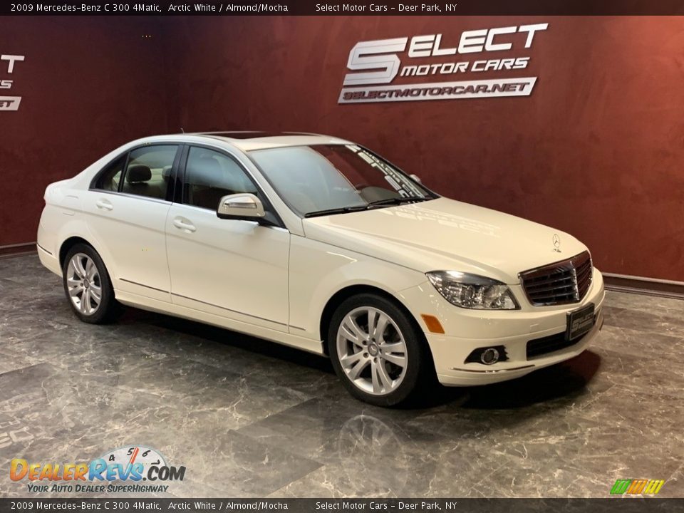 2009 Mercedes-Benz C 300 4Matic Arctic White / Almond/Mocha Photo #3