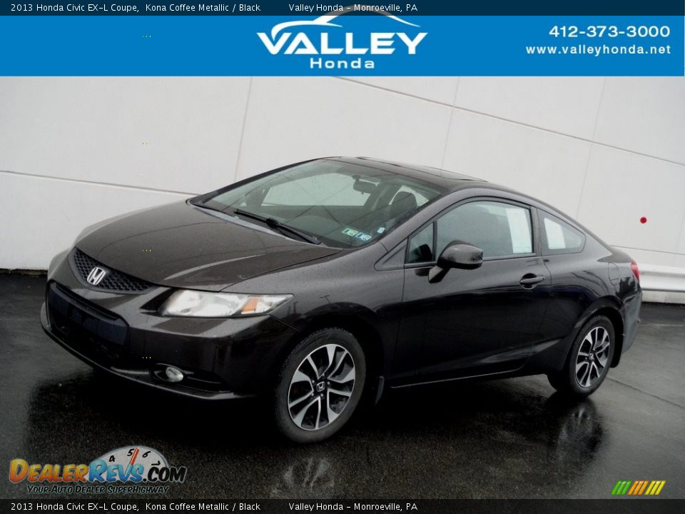 2013 Honda Civic EX-L Coupe Kona Coffee Metallic / Black Photo #1