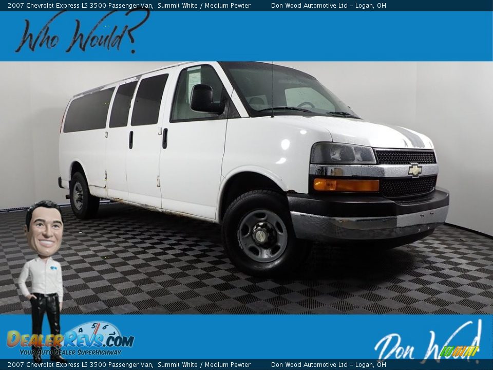 2007 Chevrolet Express LS 3500 Passenger Van Summit White / Medium Pewter Photo #1