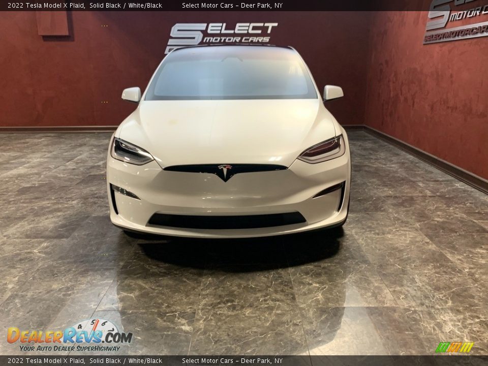 2022 Tesla Model X Plaid Solid Black / White/Black Photo #2