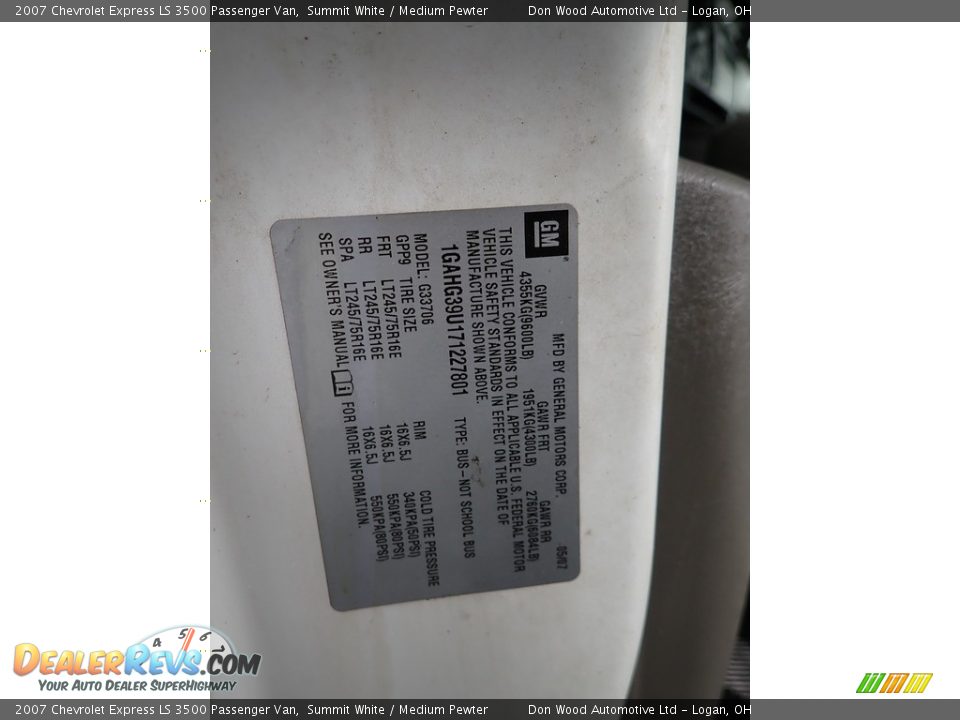 2007 Chevrolet Express LS 3500 Passenger Van Summit White / Medium Pewter Photo #25