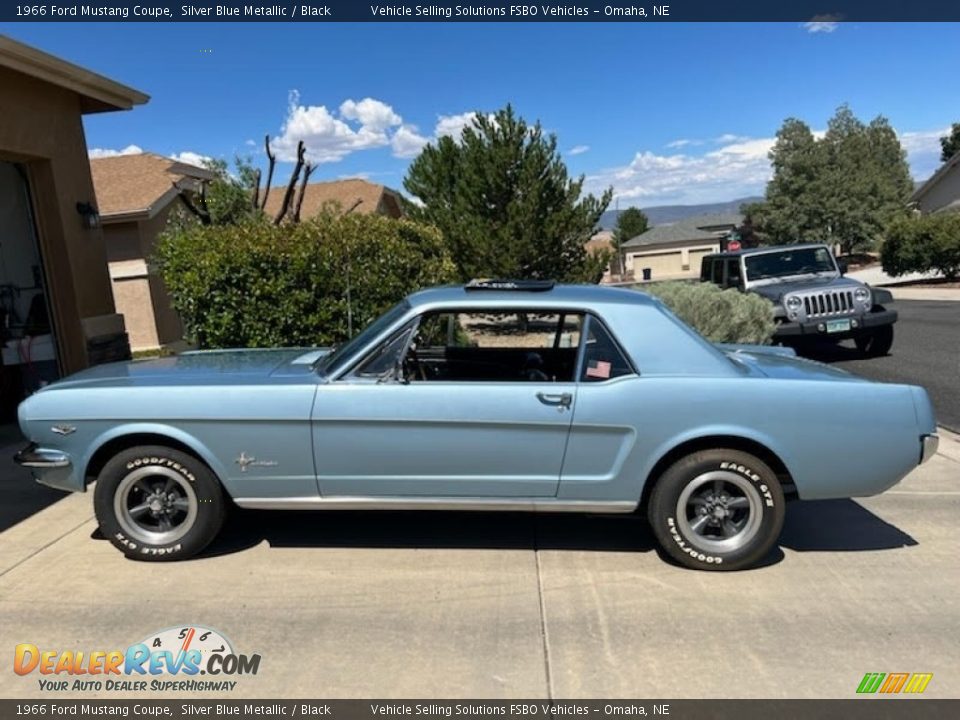 1966 Ford Mustang Coupe Silver Blue Metallic / Black Photo #1