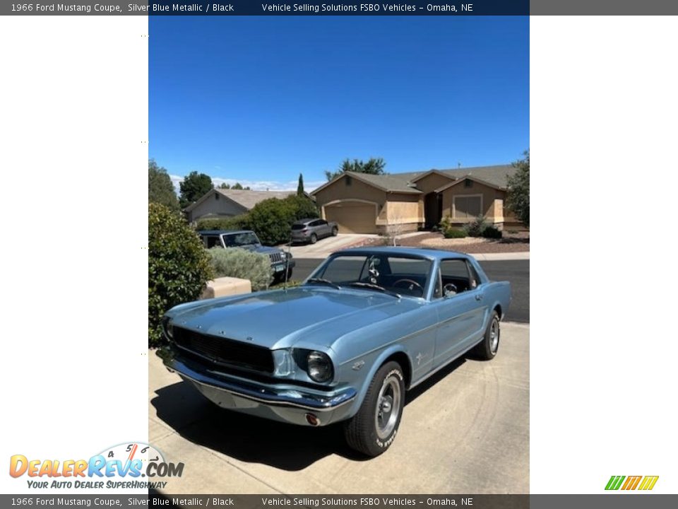1966 Ford Mustang Coupe Silver Blue Metallic / Black Photo #2