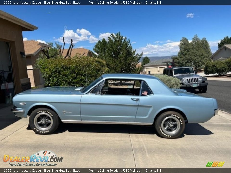 1966 Ford Mustang Coupe Silver Blue Metallic / Black Photo #3
