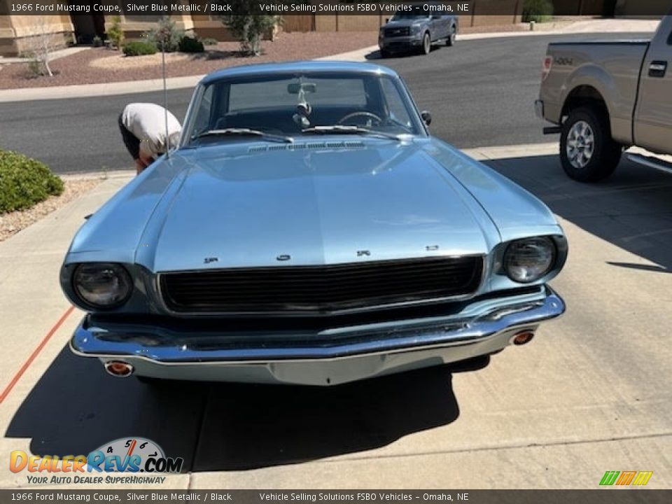 1966 Ford Mustang Coupe Silver Blue Metallic / Black Photo #4