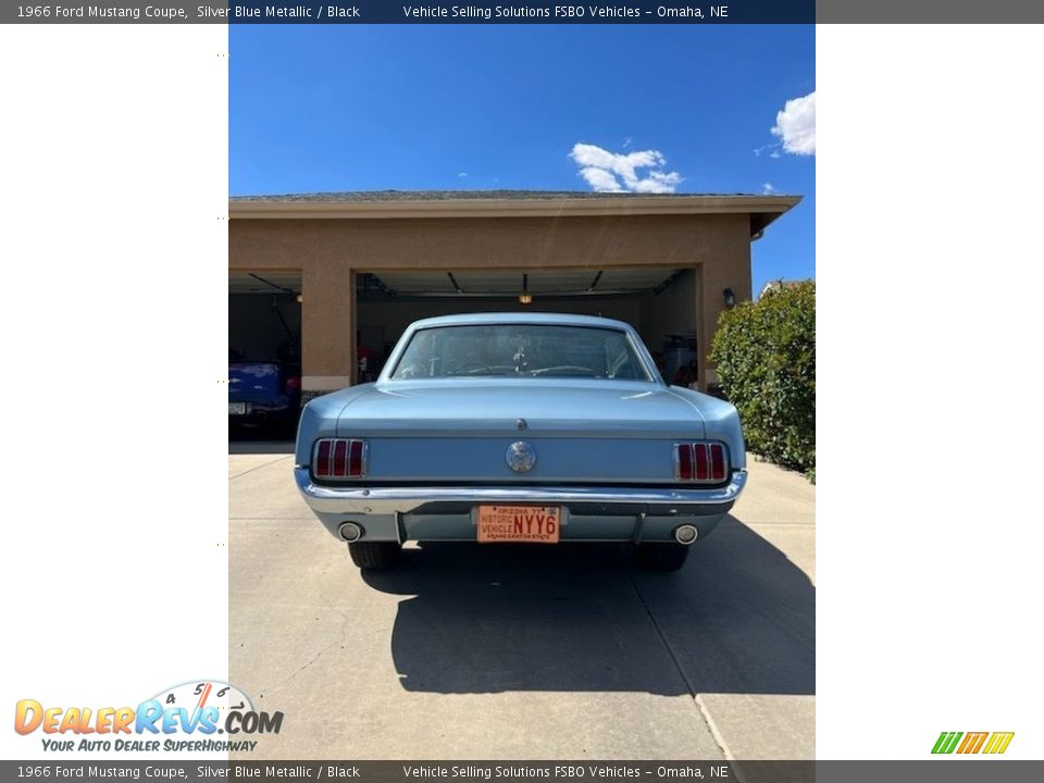 1966 Ford Mustang Coupe Silver Blue Metallic / Black Photo #5