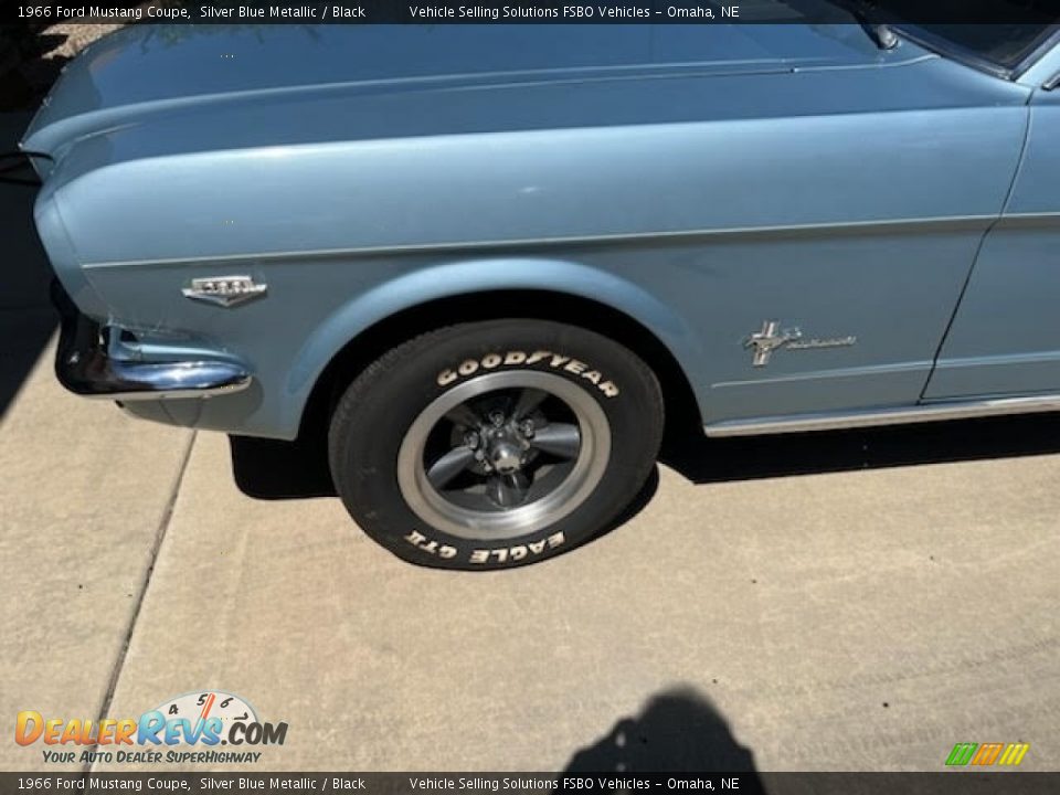 1966 Ford Mustang Coupe Silver Blue Metallic / Black Photo #6