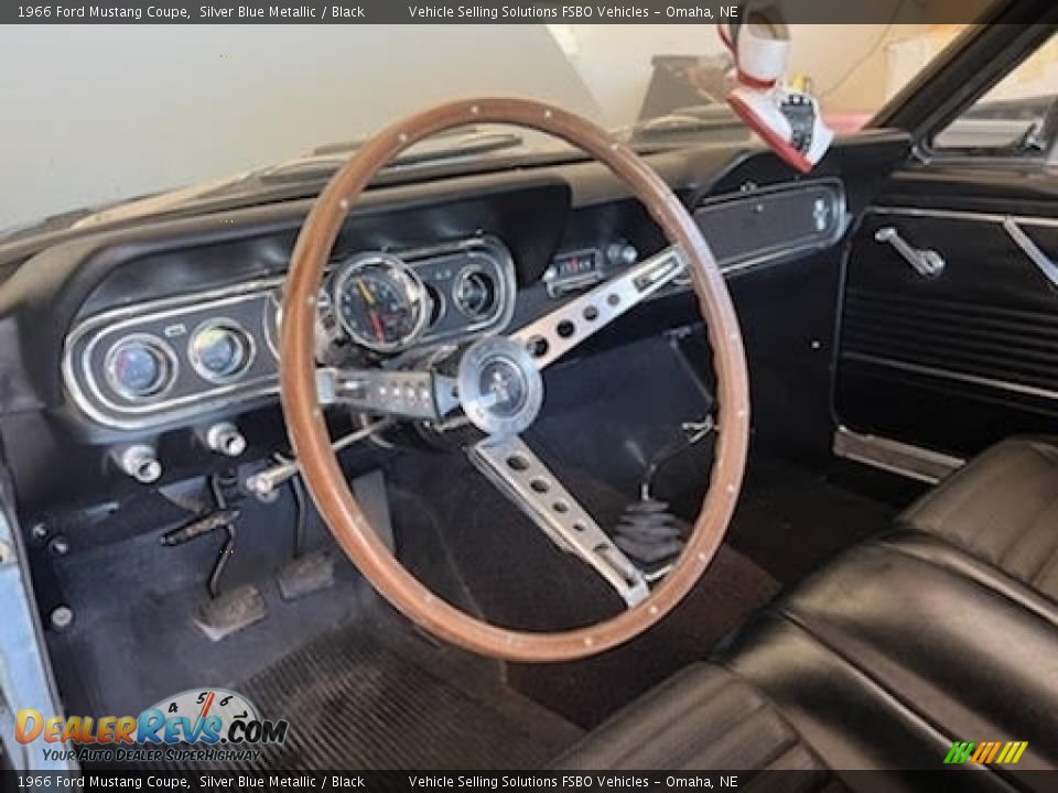 1966 Ford Mustang Coupe Silver Blue Metallic / Black Photo #7