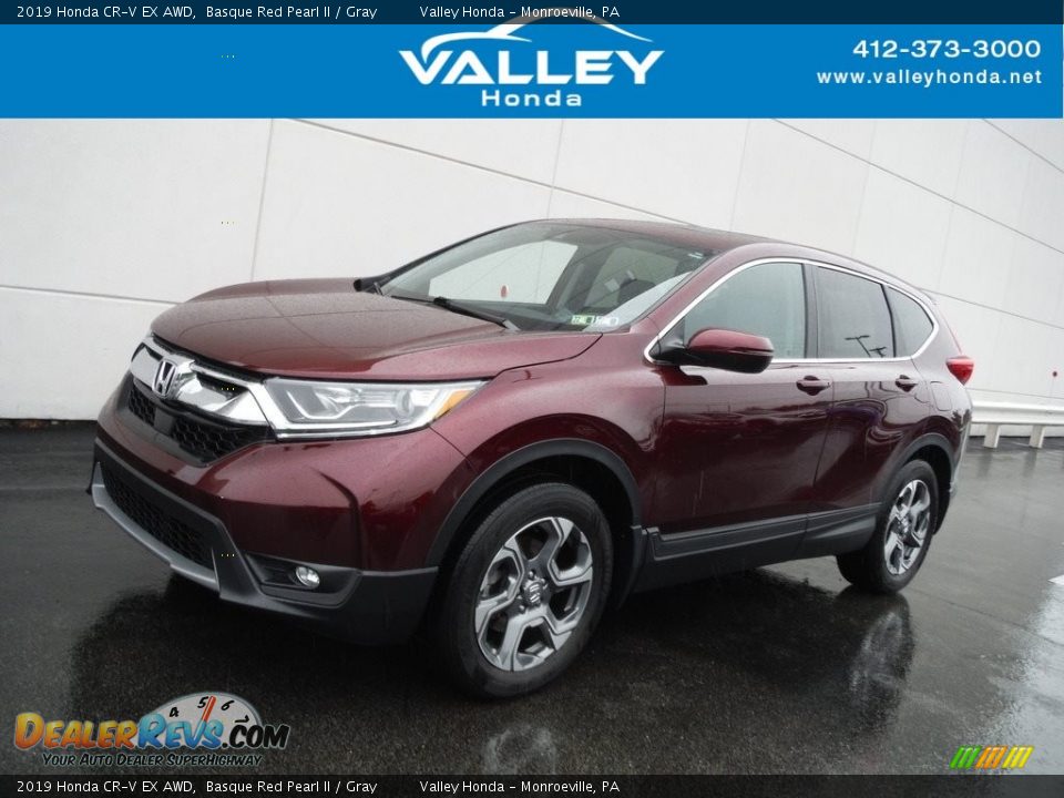 2019 Honda CR-V EX AWD Basque Red Pearl II / Gray Photo #1