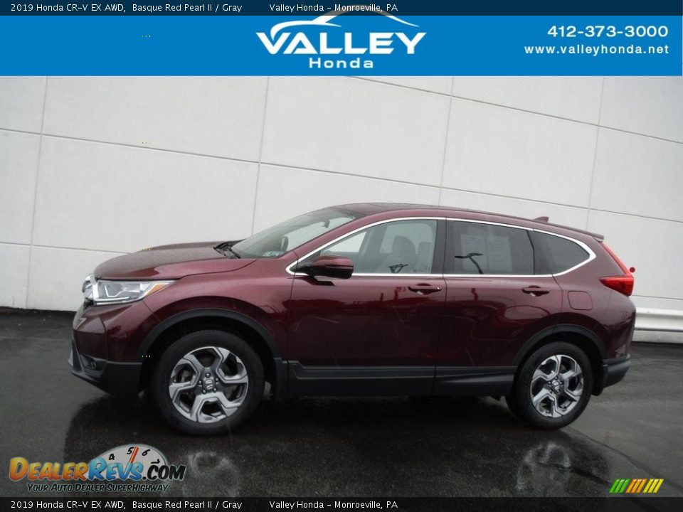 2019 Honda CR-V EX AWD Basque Red Pearl II / Gray Photo #2