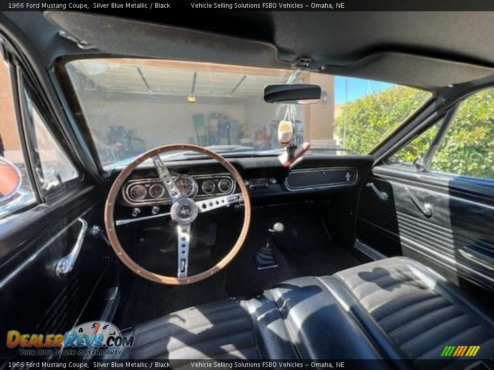 1966 Ford Mustang Coupe Silver Blue Metallic / Black Photo #9