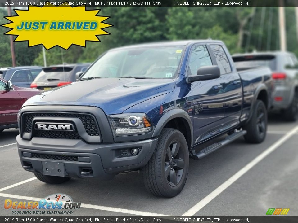 2019 Ram 1500 Classic Warlock Quad Cab 4x4 Blue Streak Pearl / Black/Diesel Gray Photo #1