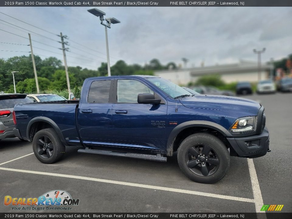 2019 Ram 1500 Classic Warlock Quad Cab 4x4 Blue Streak Pearl / Black/Diesel Gray Photo #5