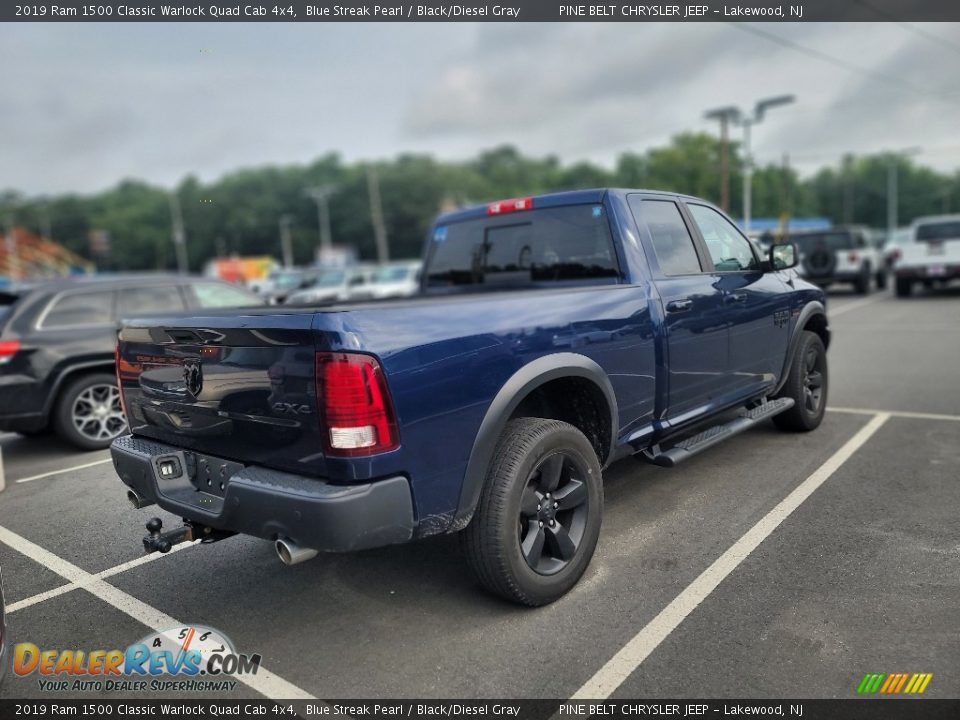 2019 Ram 1500 Classic Warlock Quad Cab 4x4 Blue Streak Pearl / Black/Diesel Gray Photo #6