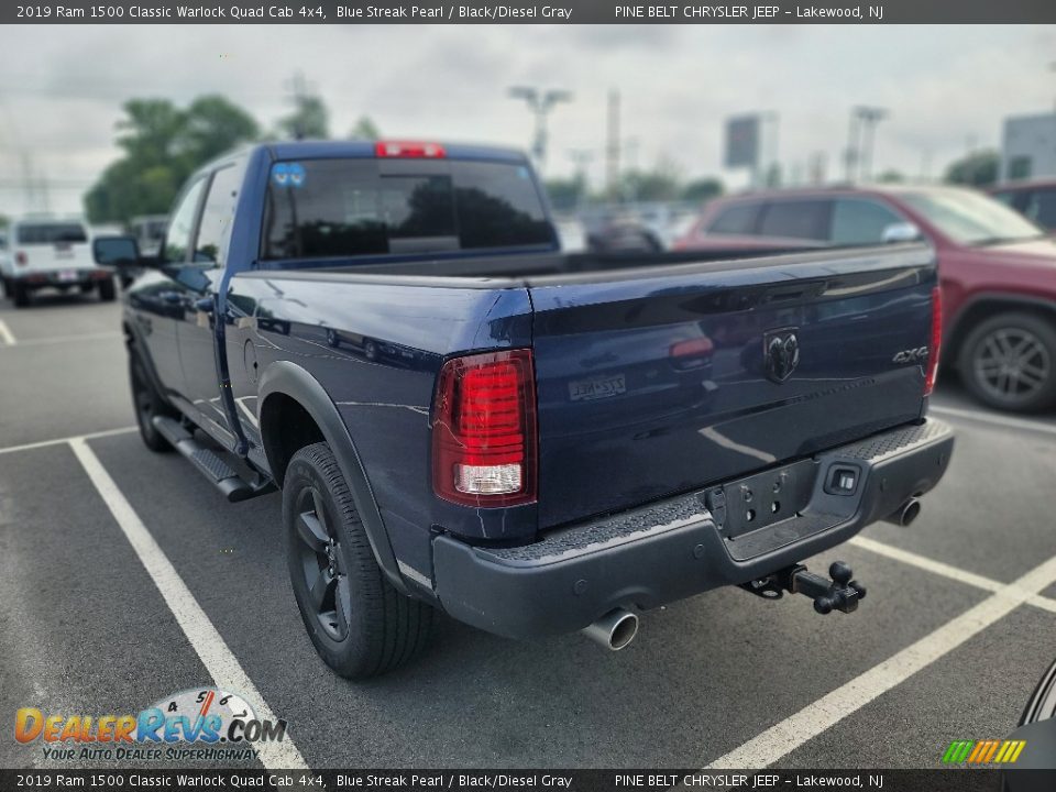 2019 Ram 1500 Classic Warlock Quad Cab 4x4 Blue Streak Pearl / Black/Diesel Gray Photo #7