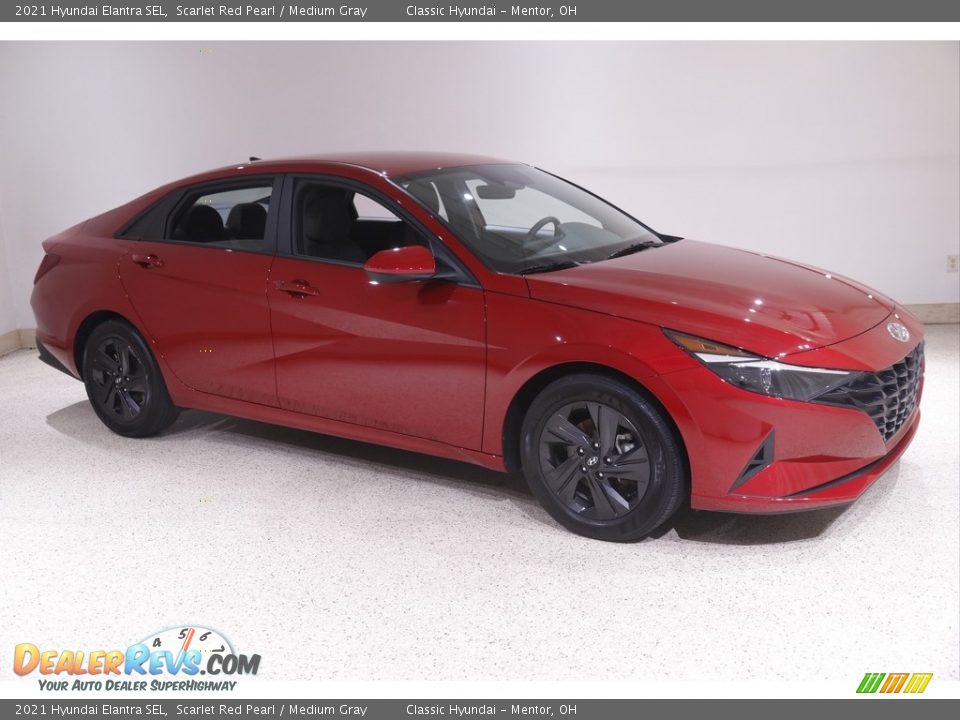 2021 Hyundai Elantra SEL Scarlet Red Pearl / Medium Gray Photo #1