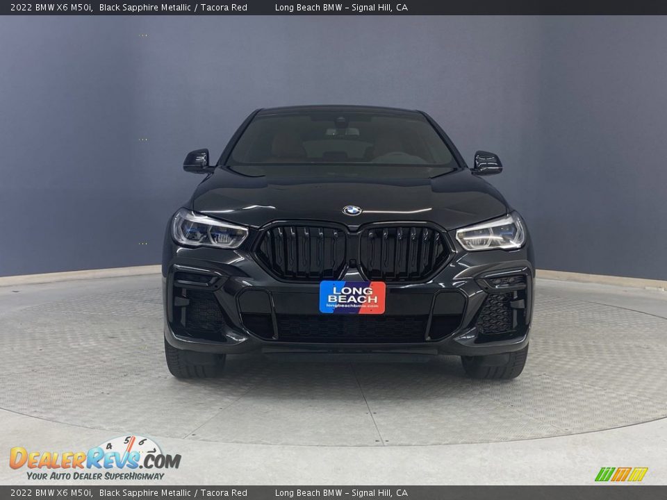 2022 BMW X6 M50i Black Sapphire Metallic / Tacora Red Photo #2
