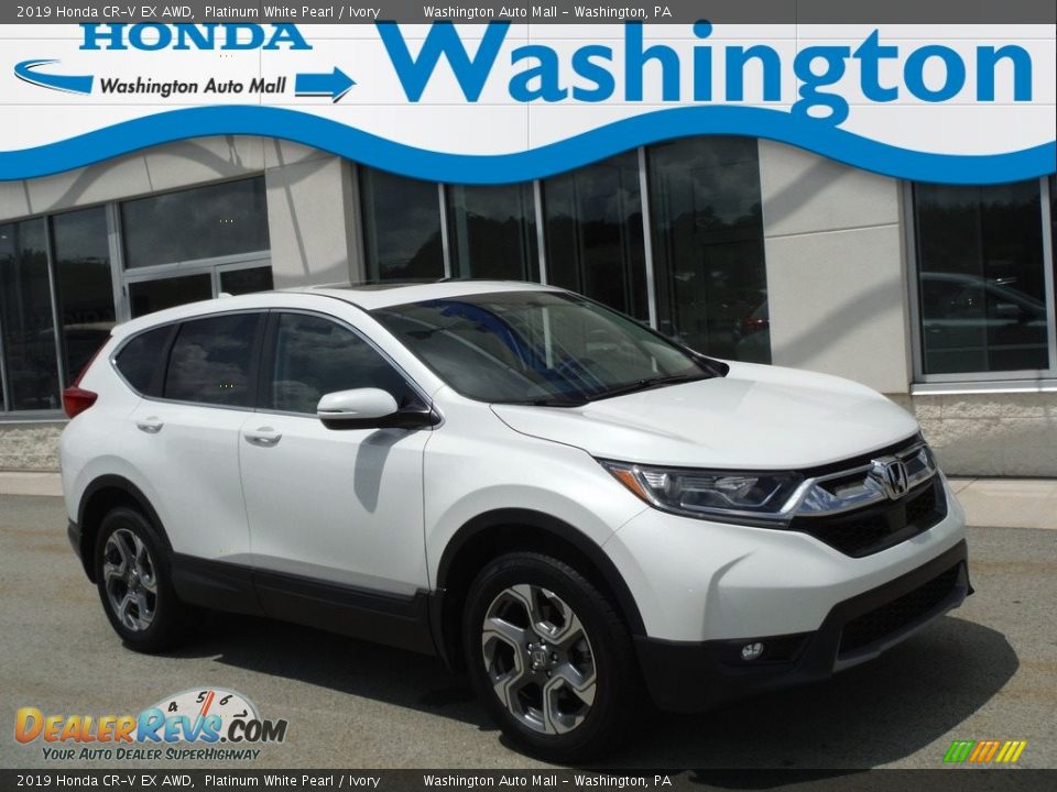 2019 Honda CR-V EX AWD Platinum White Pearl / Ivory Photo #1