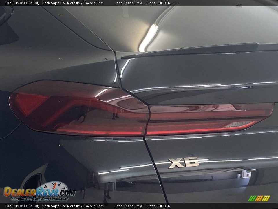 2022 BMW X6 M50i Black Sapphire Metallic / Tacora Red Photo #6