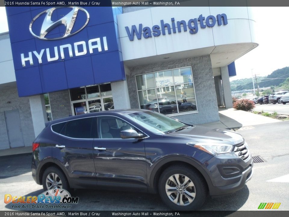 2016 Hyundai Santa Fe Sport AWD Marlin Blue / Gray Photo #2