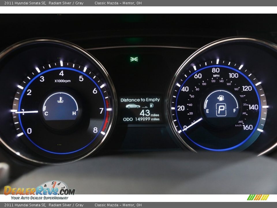 2011 Hyundai Sonata SE Radiant Silver / Gray Photo #8