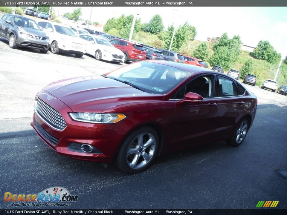 2016 Ford Fusion SE AWD Ruby Red Metallic / Charcoal Black Photo #7