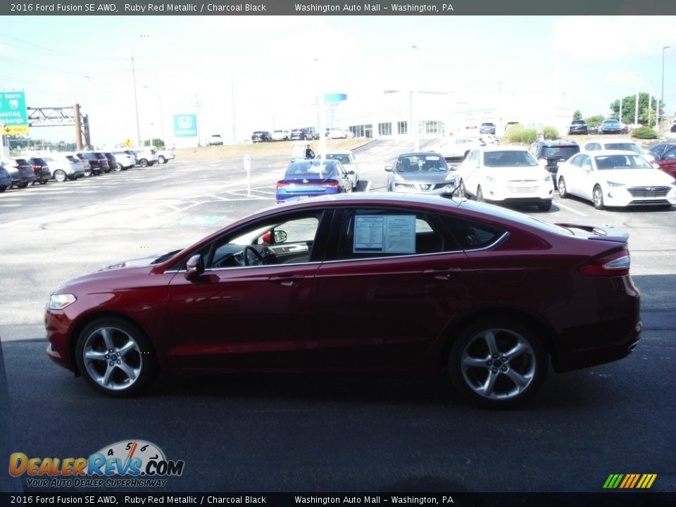 2016 Ford Fusion SE AWD Ruby Red Metallic / Charcoal Black Photo #8