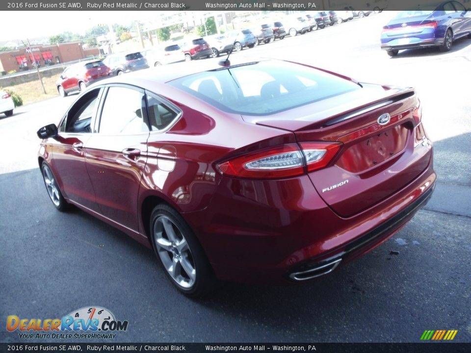 2016 Ford Fusion SE AWD Ruby Red Metallic / Charcoal Black Photo #10