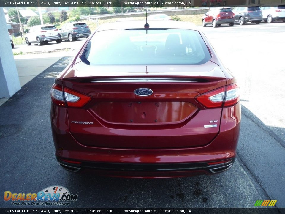 2016 Ford Fusion SE AWD Ruby Red Metallic / Charcoal Black Photo #11