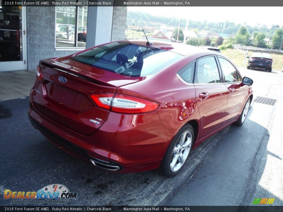2016 Ford Fusion SE AWD Ruby Red Metallic / Charcoal Black Photo #12