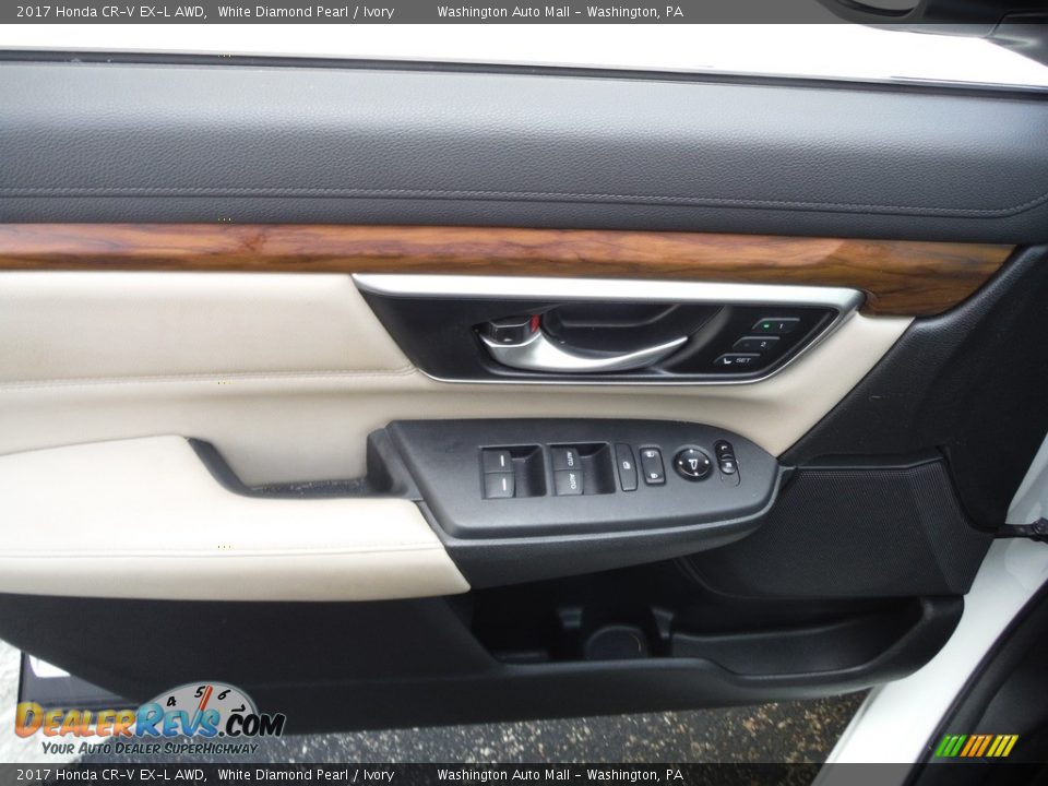 2017 Honda CR-V EX-L AWD White Diamond Pearl / Ivory Photo #13