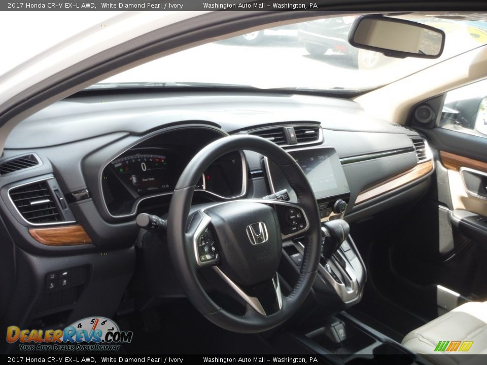 2017 Honda CR-V EX-L AWD White Diamond Pearl / Ivory Photo #15