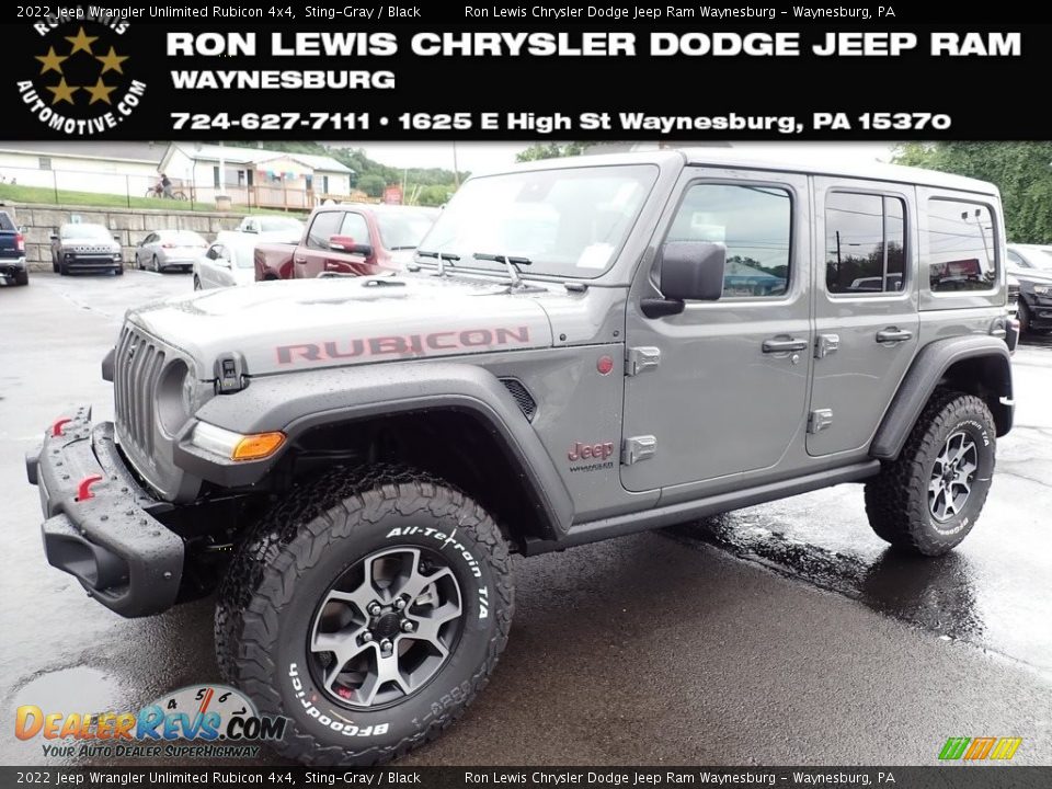 2022 Jeep Wrangler Unlimited Rubicon 4x4 Sting-Gray / Black Photo #1